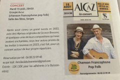 Sorges-et-Ligueux-en-Perigord Concert 15/08/2023